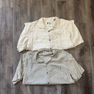 Vintage Silk Shirt Mens XXL  Short Sleeve Button Up Silk Bundle
